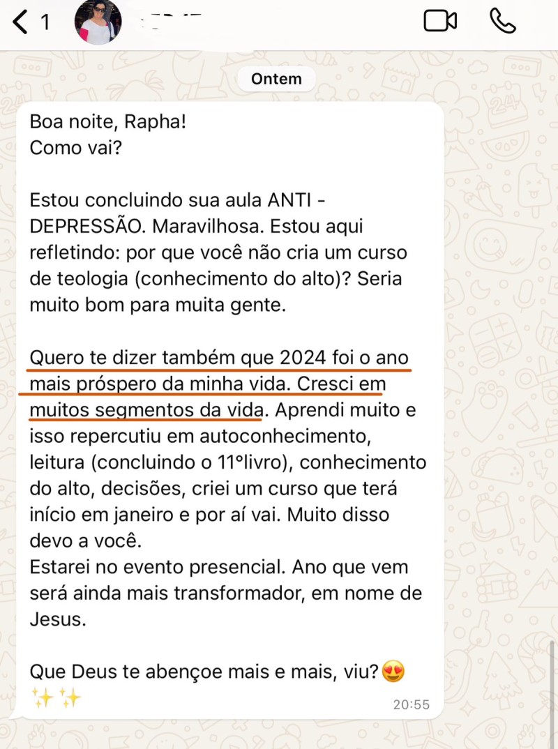 Aluna relata o ano mais próspero da vida