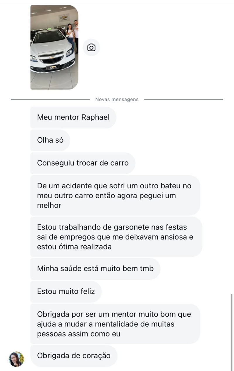 Aluna relata ter conseguido trocar de carro